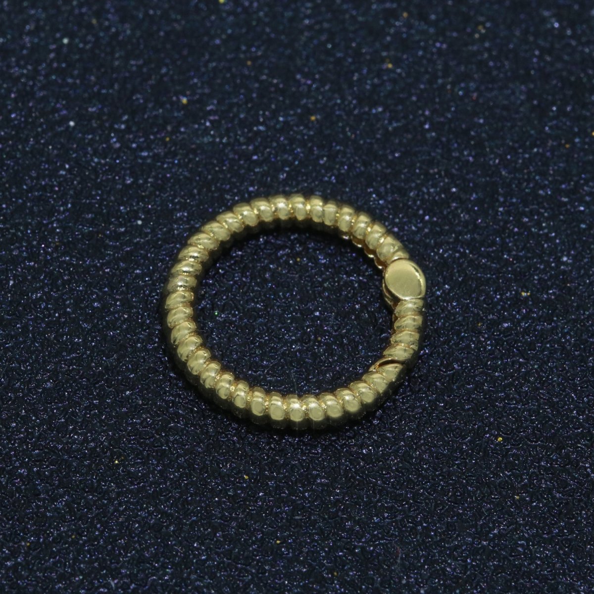 Twisted Gold Spring Gate Ring, 16 mm Marine Rope Push Gate ring, Charm Holder Clasp for Connector Bracelet End Clasp Rose Gold Silver L-448 L-449 L-450