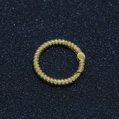 Twisted Gold Spring Gate Ring, 16 mm Marine Rope Push Gate ring, Charm Holder Clasp for Connector Bracelet End Clasp Rose Gold Silver L-448 L-449 L-450