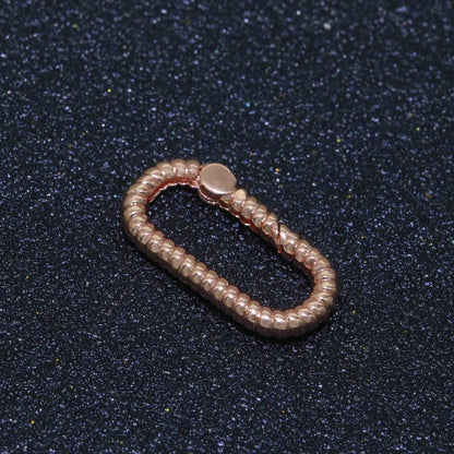 Twisted Gold Spring Gate Ring, 18.8 mm Marine Rope Push Gate ring, Charm Holder Clasp for Connector Bracelet End Clasp Rose Gold Silver L-451~L-453