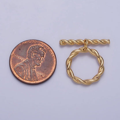 Twisted Rope Toggle Clasps Jewelry Closure Supply in Gold &amp; Silver | Z-055 Z-056