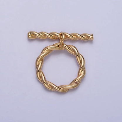 Twisted Rope Toggle Clasps Jewelry Closure Supply in Gold &amp; Silver | Z-055 Z-056