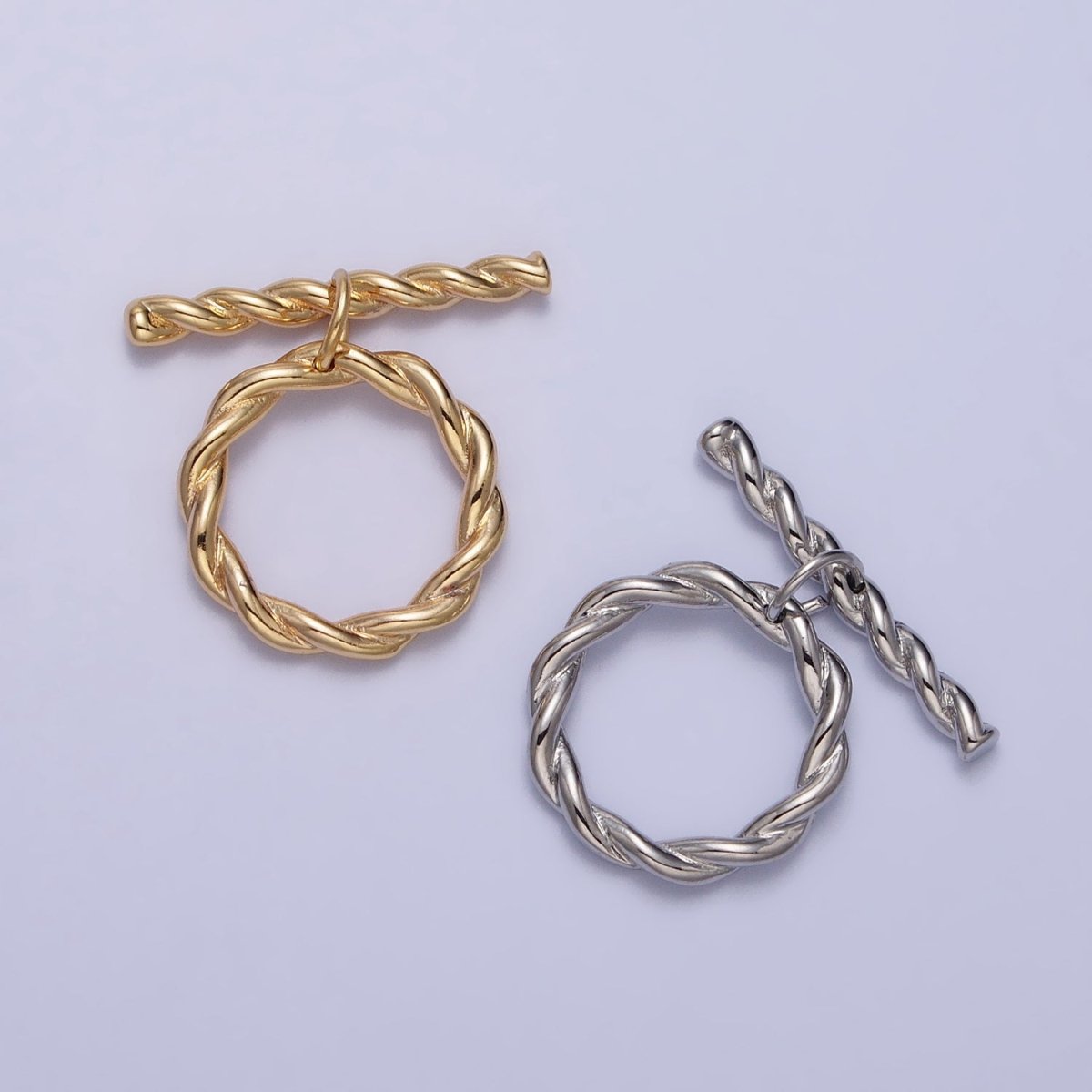 Twisted Rope Toggle Clasps Jewelry Closure Supply in Gold &amp; Silver | Z-055 Z-056