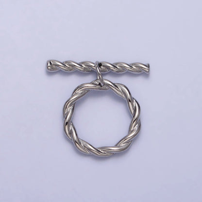 Twisted Rope Toggle Clasps Jewelry Closure Supply in Gold &amp; Silver | Z-055 Z-056
