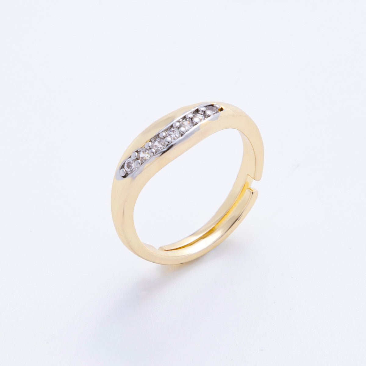 Two Toned Gold Filled Micro Paved CZ Gradient Starlight Path Ring | O143