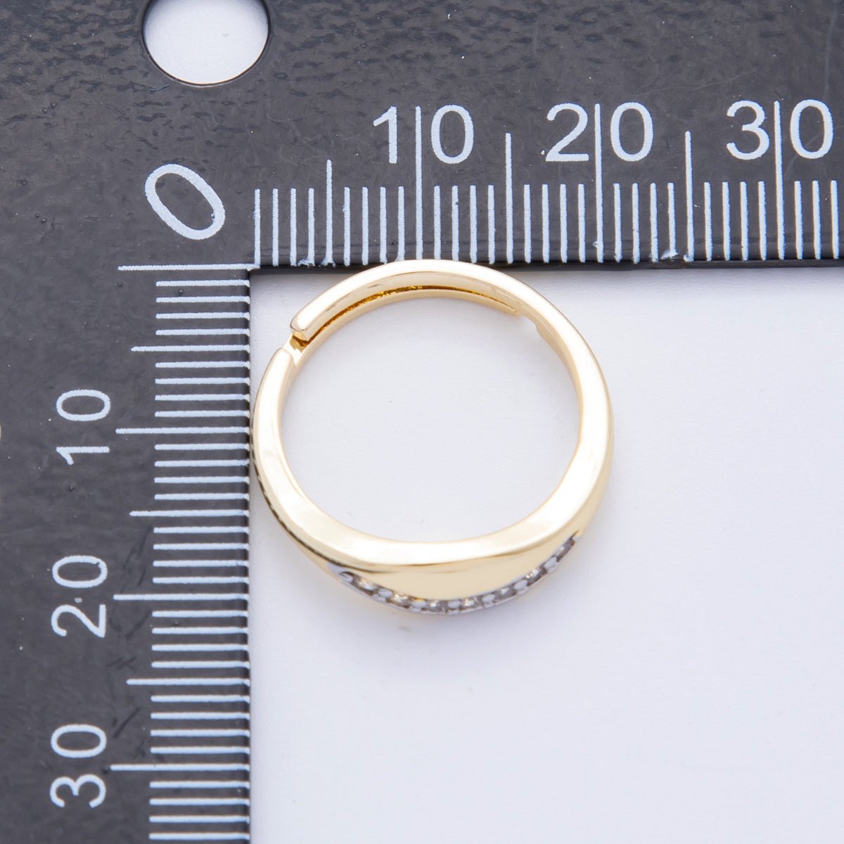 Two Toned Gold Filled Micro Paved CZ Gradient Starlight Path Ring | O143