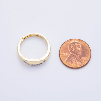Two Toned Gold Filled Micro Paved CZ Gradient Starlight Path Ring | O143