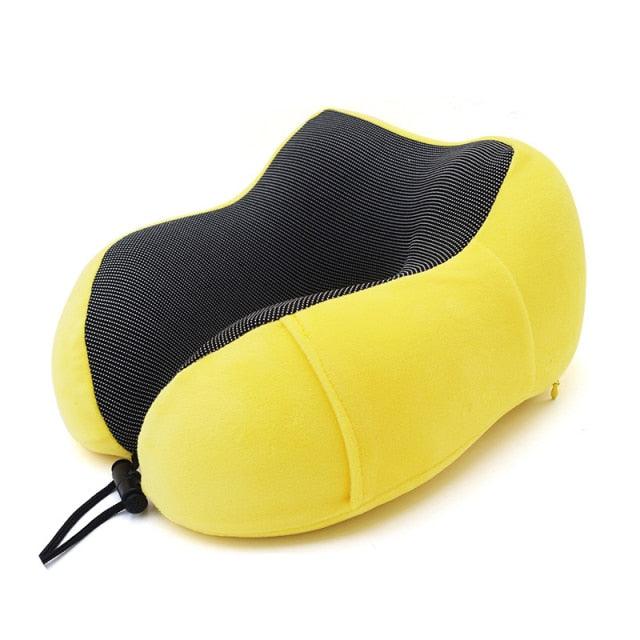 U-Shape Travel Pillow Pure Memory Foam Neck Pillow for Airplane Office Nap Cervical Pillows Flight Sleeping Head Neck Support Memory Cotton Neck Pillow Cervical Vertebra Travel Portable Noon Break Aircraft Neck Pillow For Traveling