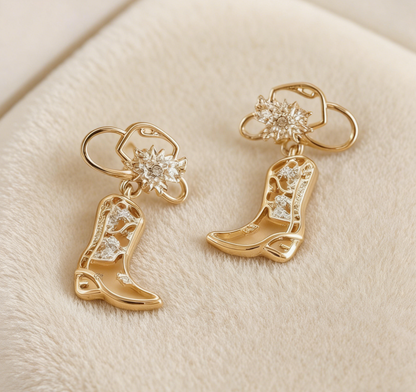Hollow Cowboy Boot &amp; Hat Earrings