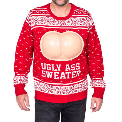 Ugly Behind Funny NOT PC Adult Unisex 3D Butt Ugly Christmas Sweater