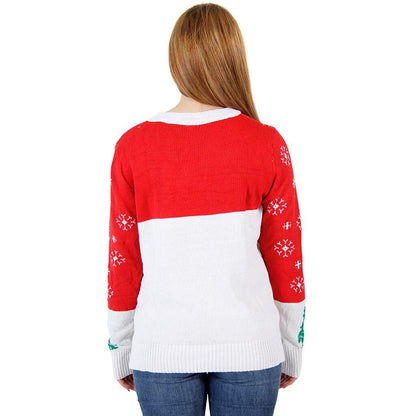 Ugly Christmas Sweater Snowman &amp; Trees with Flashing Lights