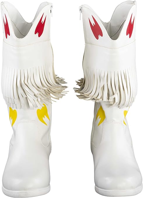 Ultimate Wrestler Warrior White Replica Halloween Cosplay Costume Boots