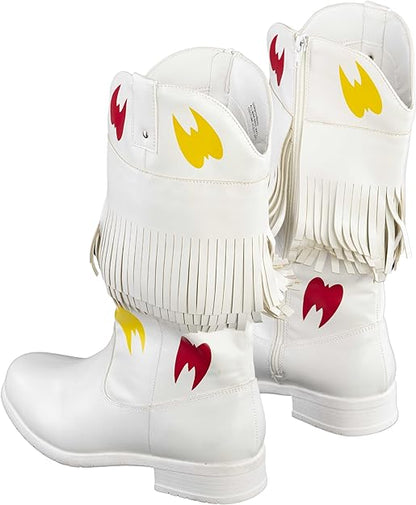Ultimate Wrestler Warrior White Replica Halloween Cosplay Costume Boots
