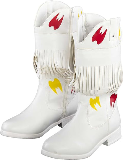 Ultimate Wrestler Warrior White Replica Halloween Cosplay Costume Boots
