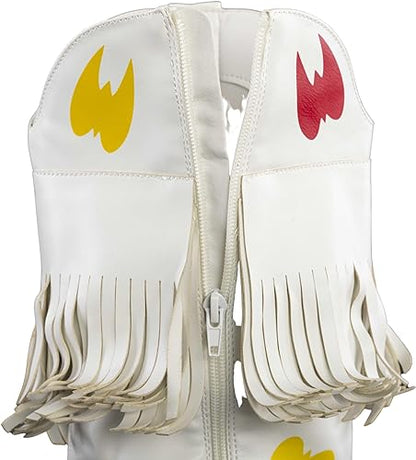 Ultimate Wrestler Warrior White Replica Halloween Cosplay Costume Boots
