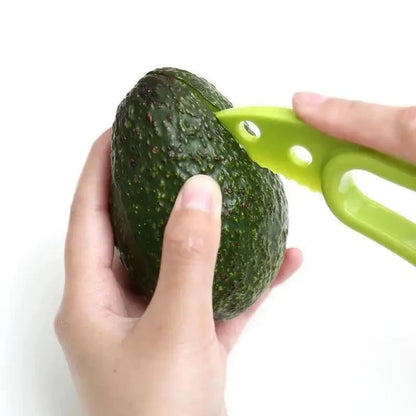 Unique Design 3 In 1 Avocado Slicer Shea Corer Butter Fruit Peeler Cutter Pulp Separator Plastic Knife Kitchen Vegetable Tools Kitchen Gadgets
