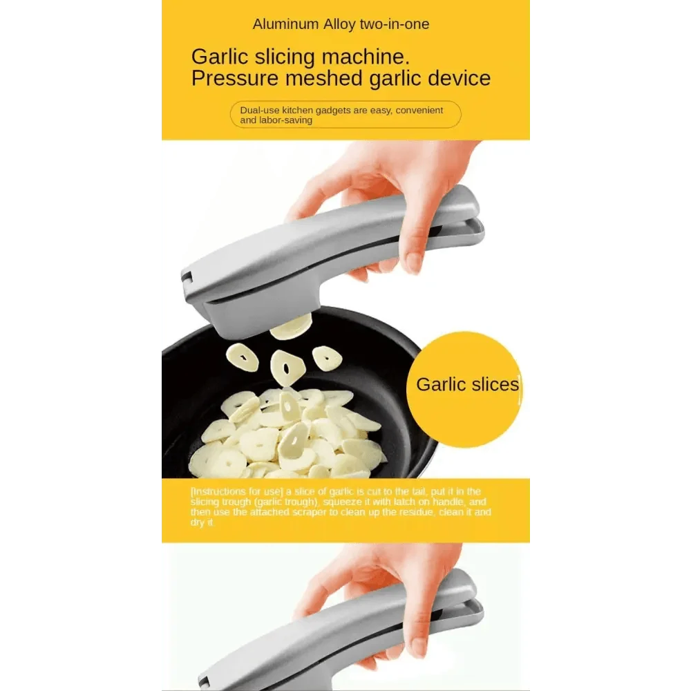 Unique Design Kitchen Household Manual Garlic Press Aluminum Alloy Garlic Maker Garlic Squeeze Garlic Press Kitchen Gadget