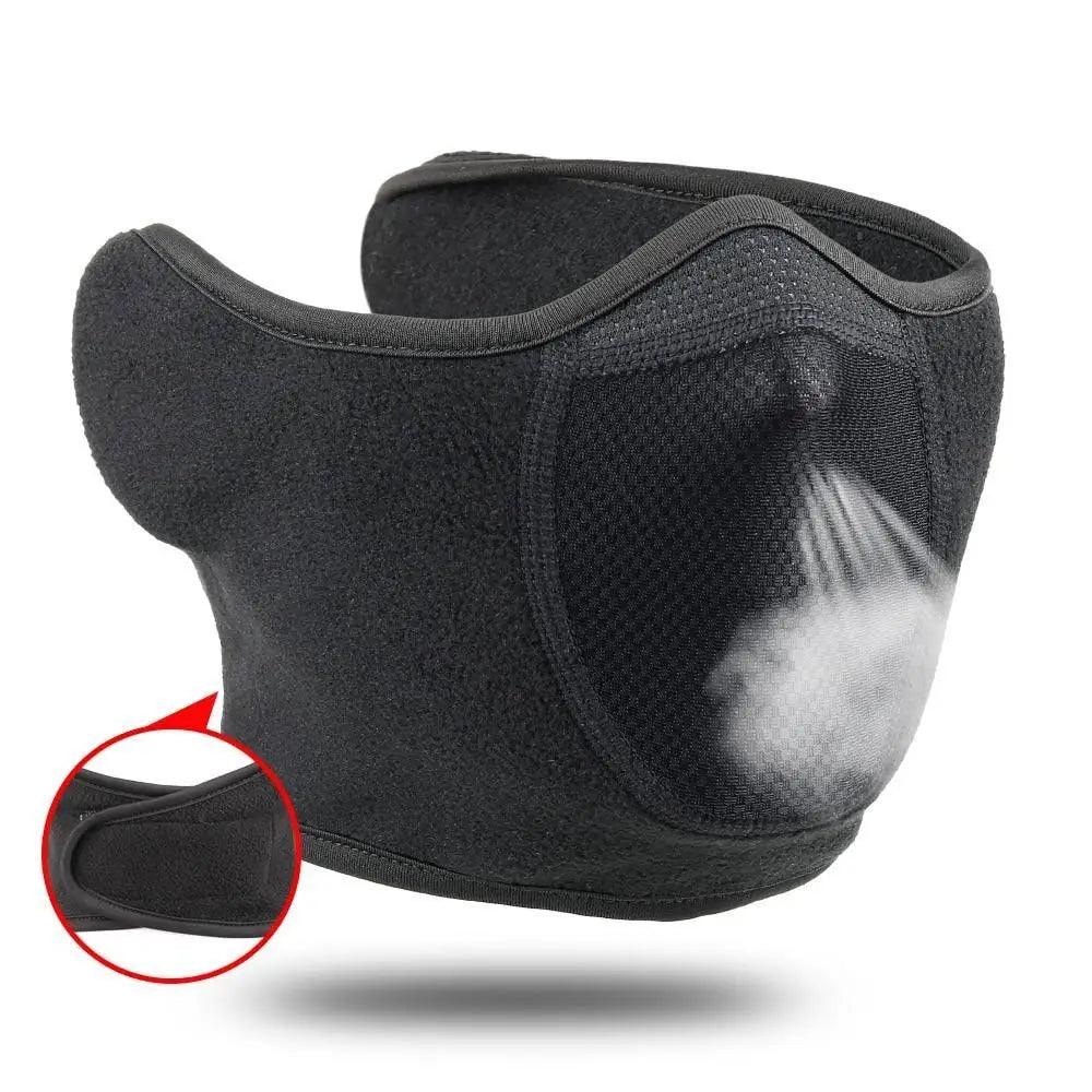 Unisex Breathable Black Half Ski Windproof Sport Mask Face Cover Ear Warmer For Winter Weather Men Running Thermal Masks Scarf Snowboard Ski Mask Neck Warmer