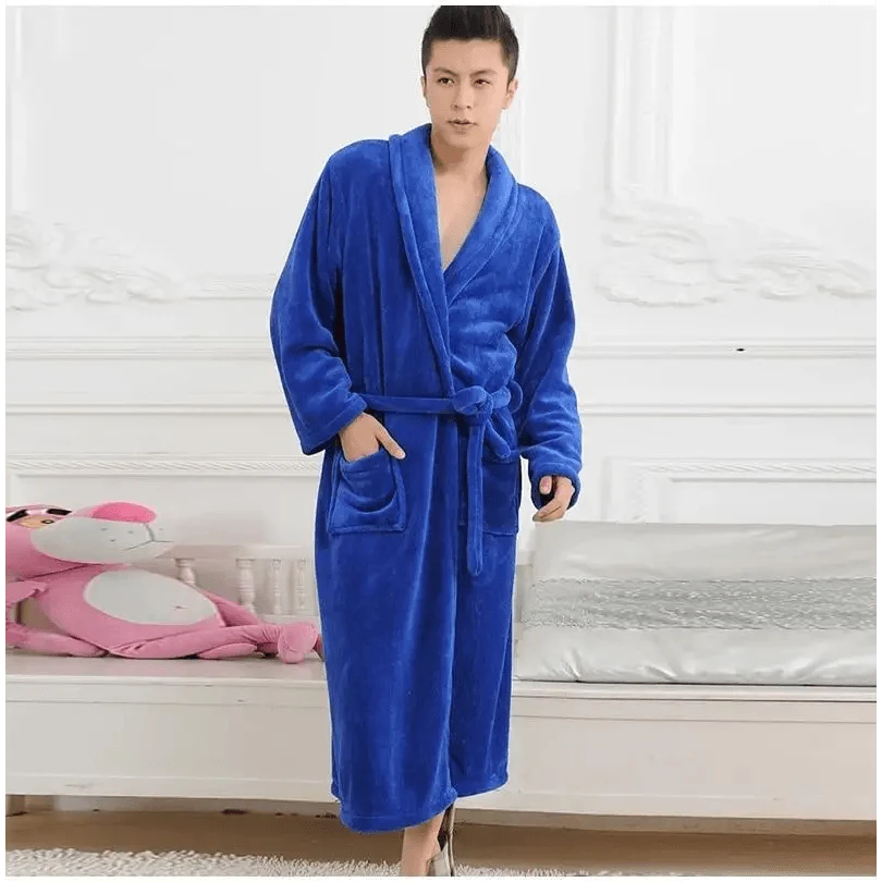 Unisex Comfortable Fleece Soft Bathrobes Elegant Sleepwear For Men And Women Winter Indoor Warm Bathrobe