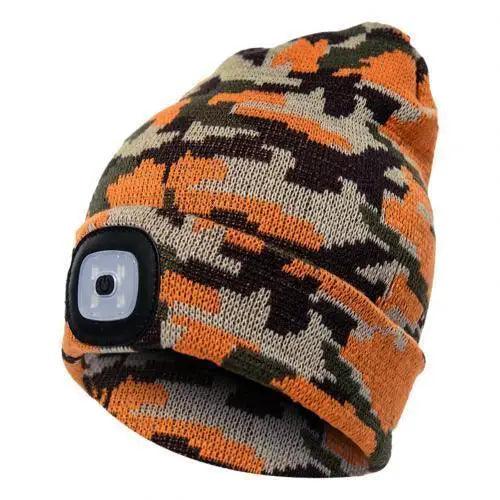 Unisex Fashion LED Light Knitted Hat For Men Women Trendy Elastic Beanie Cap Headlamp Winter Knit Lighted Headlight Headlamp Cap