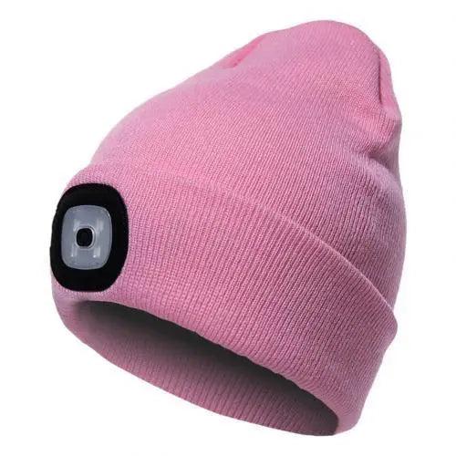Unisex Fashion LED Light Knitted Hat For Men Women Trendy Elastic Beanie Cap Headlamp Winter Knit Lighted Headlight Headlamp Cap