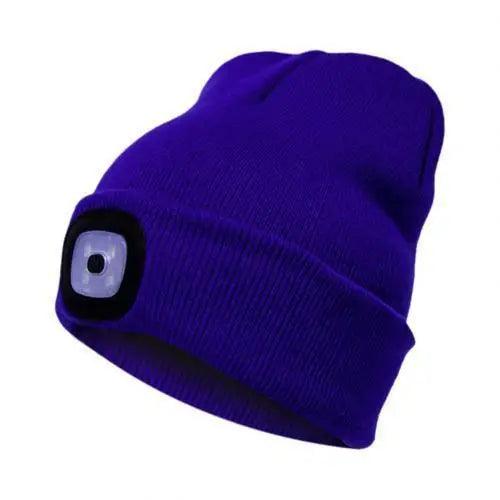 Unisex Fashion LED Light Knitted Hat For Men Women Trendy Elastic Beanie Cap Headlamp Winter Knit Lighted Headlight Headlamp Cap