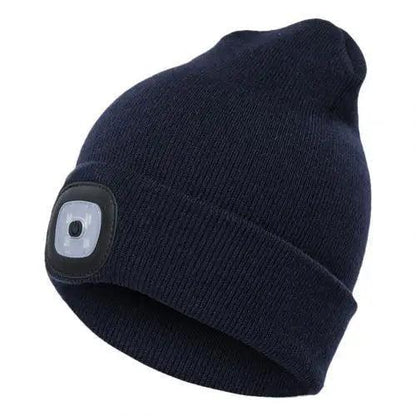 Unisex Fashion LED Light Knitted Hat For Men Women Trendy Elastic Beanie Cap Headlamp Winter Knit Lighted Headlight Headlamp Cap