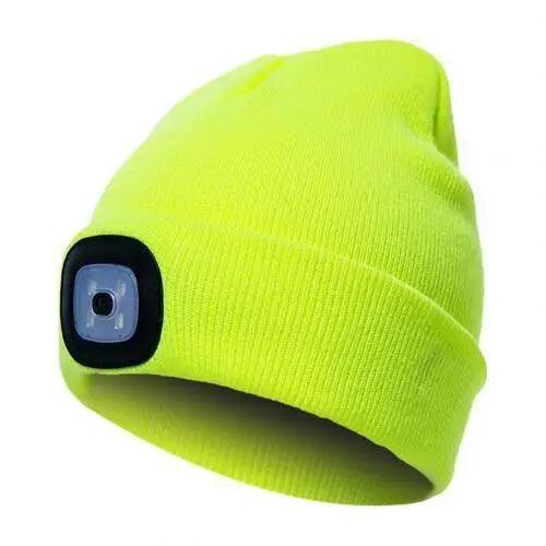 Unisex Fashion LED Light Knitted Hat For Men Women Trendy Elastic Beanie Cap Headlamp Winter Knit Lighted Headlight Headlamp Cap