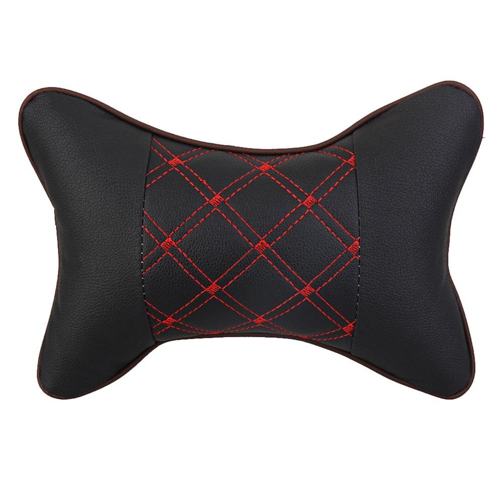 Universal Car Neck Pillows PVC Leather Breathable Mesh Auto Car Neck Rest Headrest Cushion Headrest Pillow Pillow Neck Pillows PU &amp; Cloth Excellent Durability Auto Safety Car Headrest Breathe Seat Head Neck Rest Pillow Universal Fit For All Vehicles