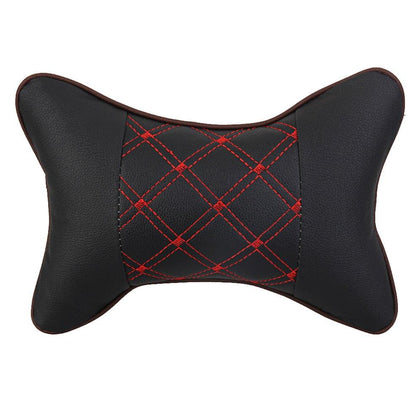 Universal Car Neck Pillows PVC Leather Breathable Mesh Auto Car Neck Rest Headrest Cushion Headrest Pillow Pillow Neck Pillows PU &amp; Cloth Excellent Durability Auto Safety Car Headrest Breathe Seat Head Neck Rest Pillow Universal Fit For All Vehicles