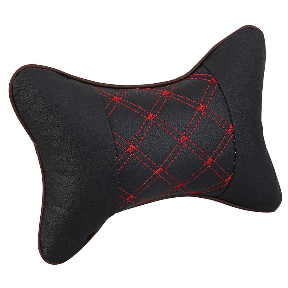 Universal Car Neck Pillows PVC Leather Breathable Mesh Auto Car Neck Rest Headrest Cushion Headrest Pillow Pillow Neck Pillows PU &amp; Cloth Excellent Durability Auto Safety Car Headrest Breathe Seat Head Neck Rest Pillow Universal Fit For All Vehicles