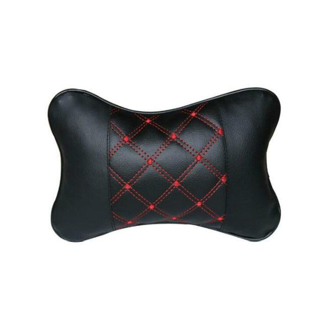 Universal Car Neck Pillows PVC Leather Breathable Mesh Auto Car Neck Rest Headrest Cushion Headrest Pillow Pillow Neck Pillows PU &amp; Cloth Excellent Durability Auto Safety Car Headrest Breathe Seat Head Neck Rest Pillow Universal Fit For All Vehicles