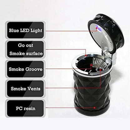 Universal LED Light Car Ashtray Cigarette Holder Car Accessories Portable Luxurious Design Ashtrays For Cars