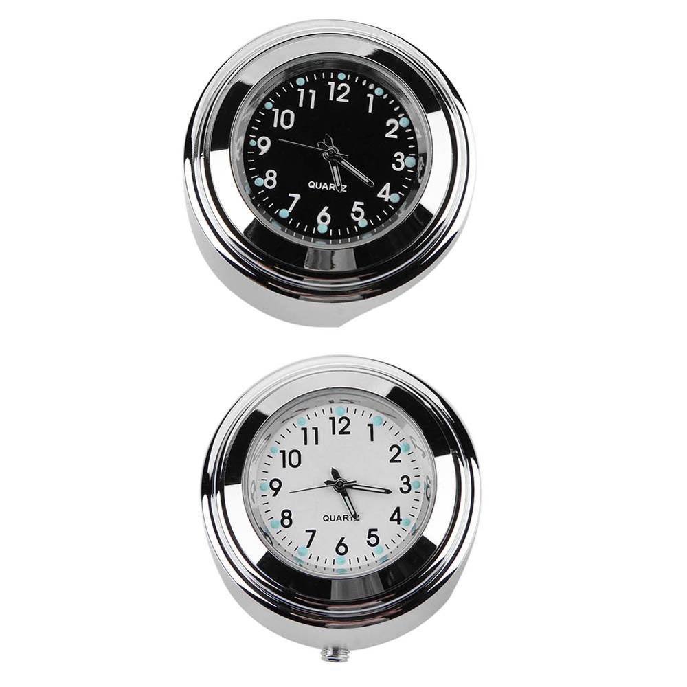 Universal Waterproof 7/8 Motorcycle Bike Handlebar Mount Clock Watch Quartz Watch Motorcycle Handlebar Mount Watch Dial Clock Universal Waterproof Silver Tone Clock Aluminum Luminous Clock For Motorbike