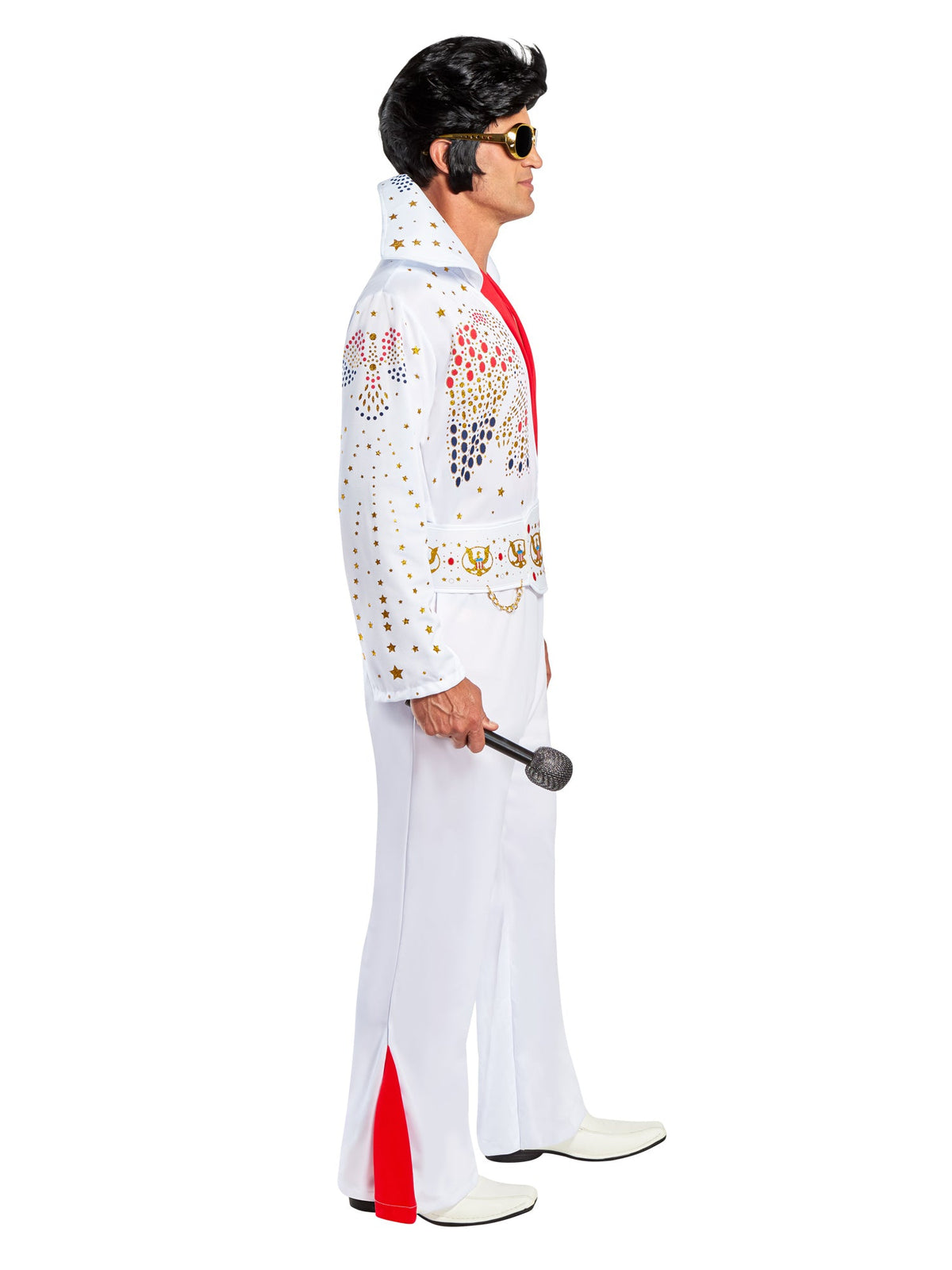 Aloha Deluxe Elvis White Jumpsuit Adult Costume