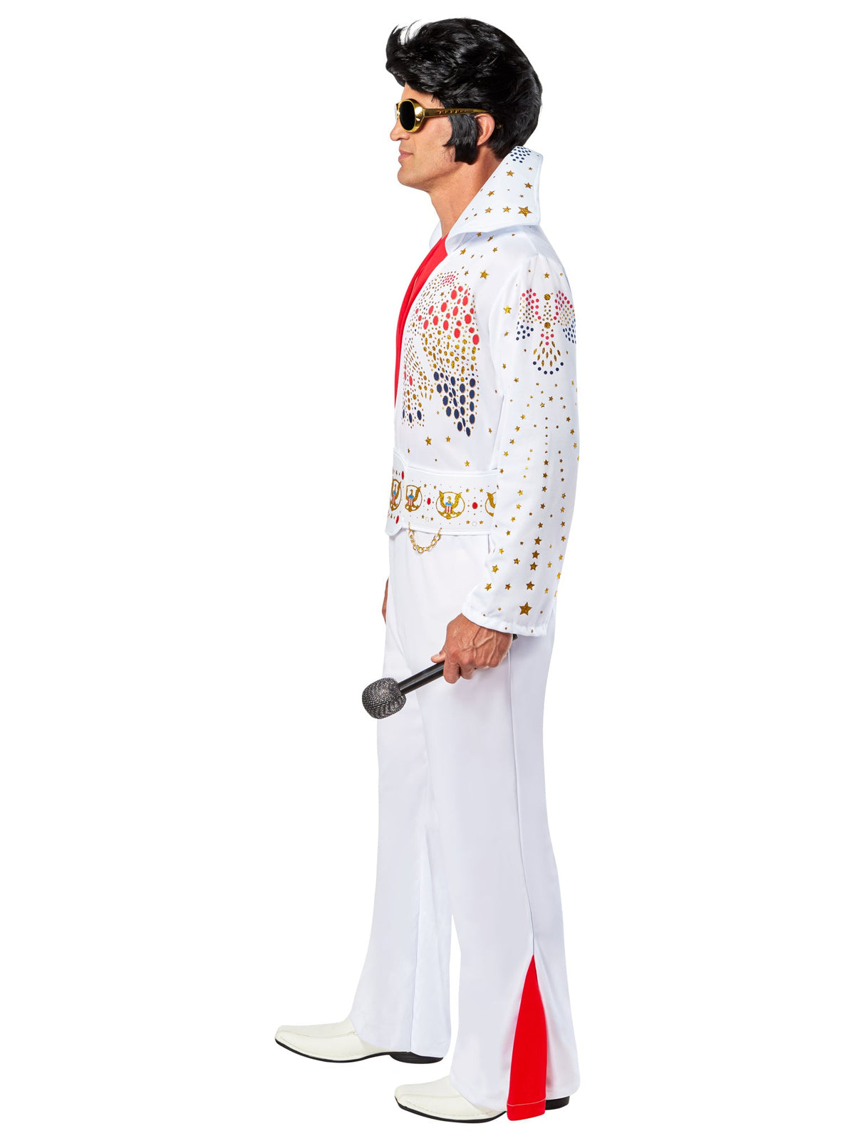 Aloha Deluxe Elvis White Jumpsuit Adult Costume