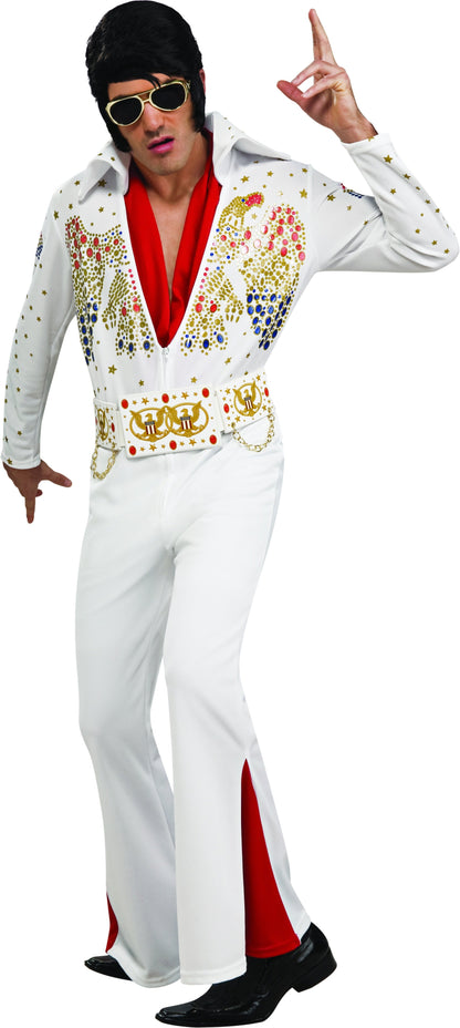 Aloha Deluxe Elvis White Jumpsuit Adult Costume