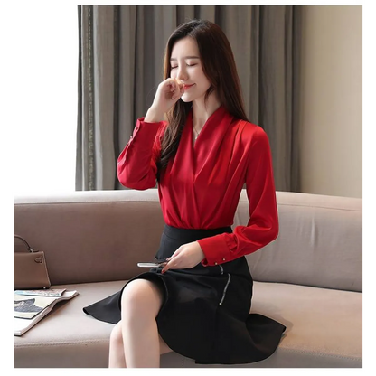 V-Neck Chiffon Blouse
