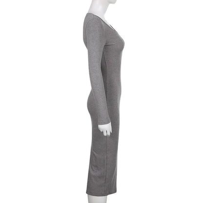 V-neck Knitted Dress