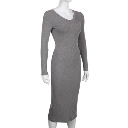 V-neck Knitted Dress