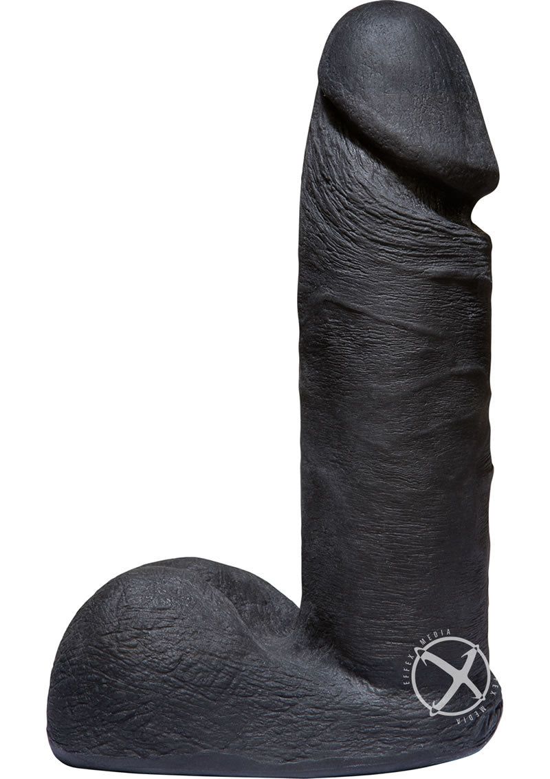 Vac-U-Lock 6in Code Black UR3 Dildo Detail And Harness Compatible