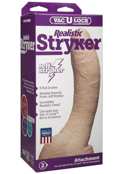 Vac-U-Lock Realistic Stryker Dildo 9 Inch by Jeff Stryker Attachment