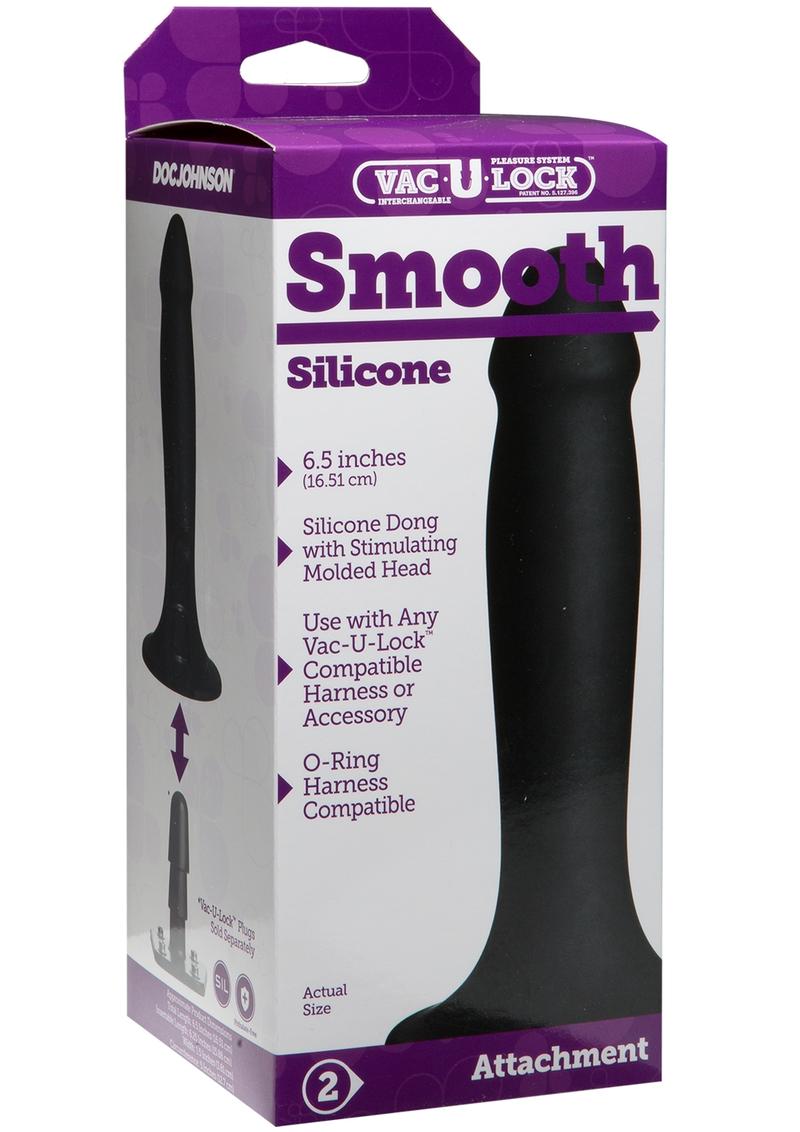 Vac-U-Lock Smooth Silicone Dildo 6.5in Harness Compatible Attachment