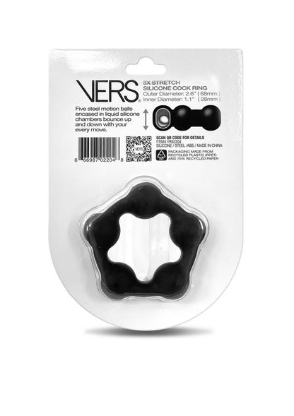 VERS Liquid Silicone Cock Ring With Steel Motion Balls