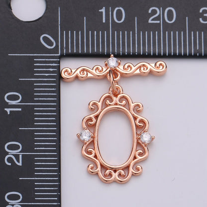 Victorian Style Gold Toggle Clasp, Rose Gold , Black, Silver Bee Clasps Fancy Design OT Clasp Jewelry Supply for Bracelet Necklace Component L-100~L-103