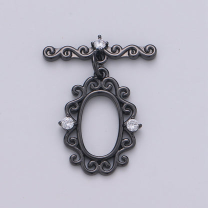 Victorian Style Gold Toggle Clasp, Rose Gold , Black, Silver Bee Clasps Fancy Design OT Clasp Jewelry Supply for Bracelet Necklace Component L-100~L-103