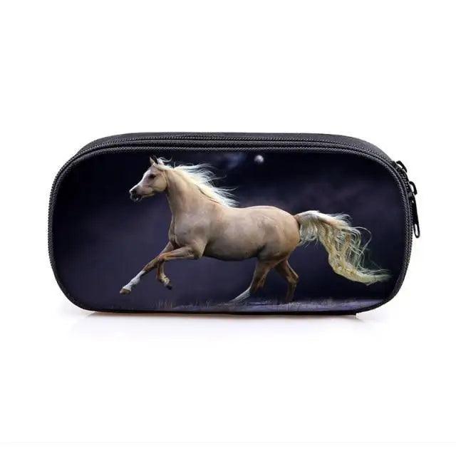 Vintage Cartoon Print Students Pencil Case Classic Theme Makeup Cosmetic Bags Elegant Stationery Pouch