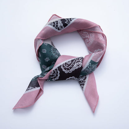 Vintage Square 56mm Soft Faux Silk Bandana Scarf Necklace | WA-1978