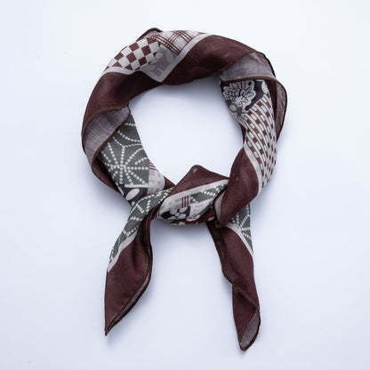 Vintage Square 56mm Soft Faux Silk Bandana Scarf Necklace | WA-1978