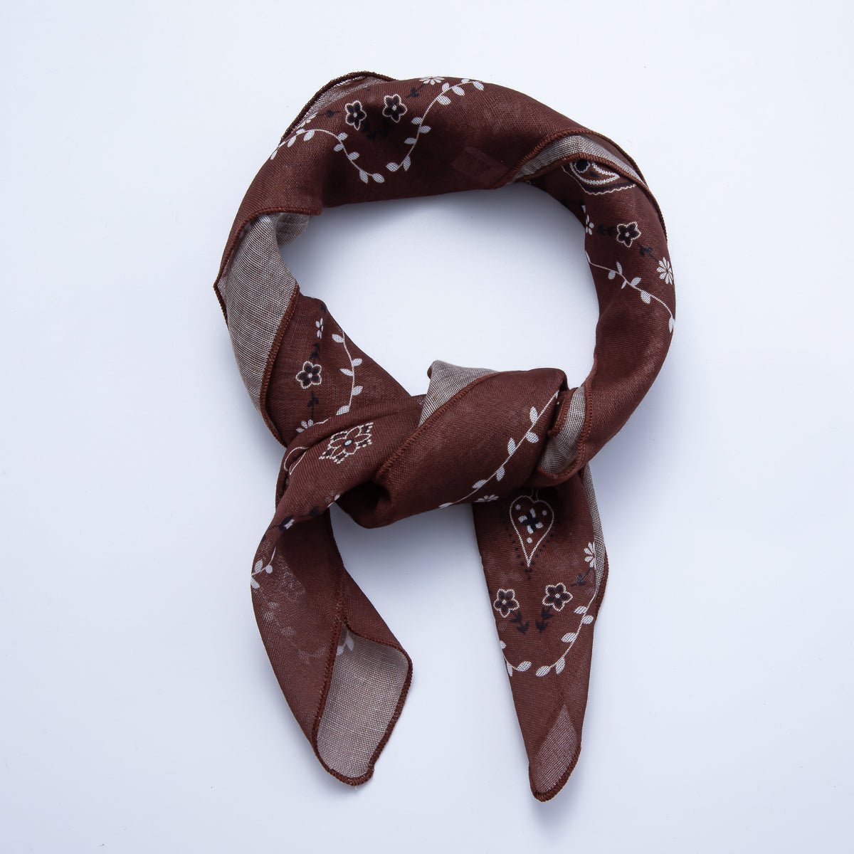 Vintage Square 56mm Soft Faux Silk Bandana Scarf Necklace | WA-1978
