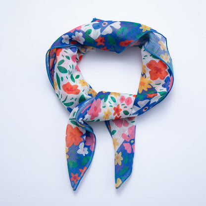 Vintage Square 56mm Soft Faux Silk Bandana Scarf Necklace | WA-1978